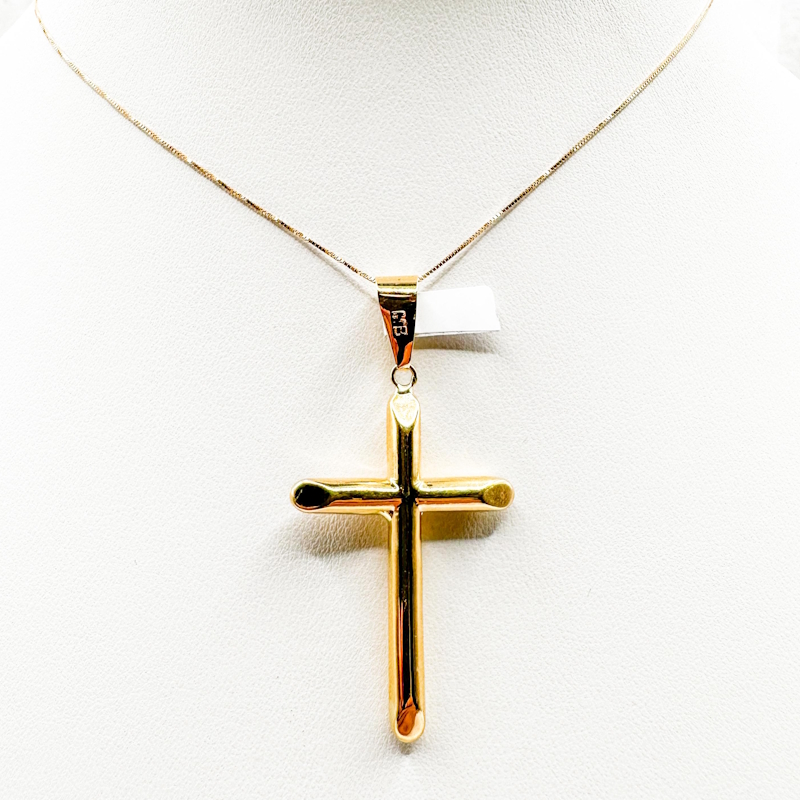 Dije Cristo Cilíndrico de Oro 18K