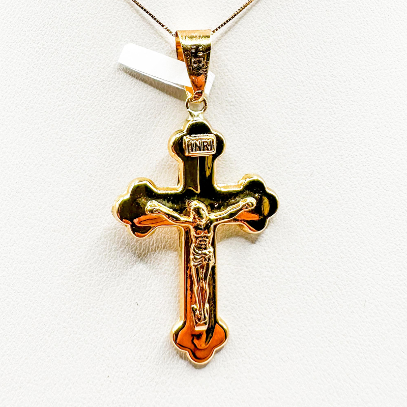 Dije Cristo Plano Grande de Oro 18K